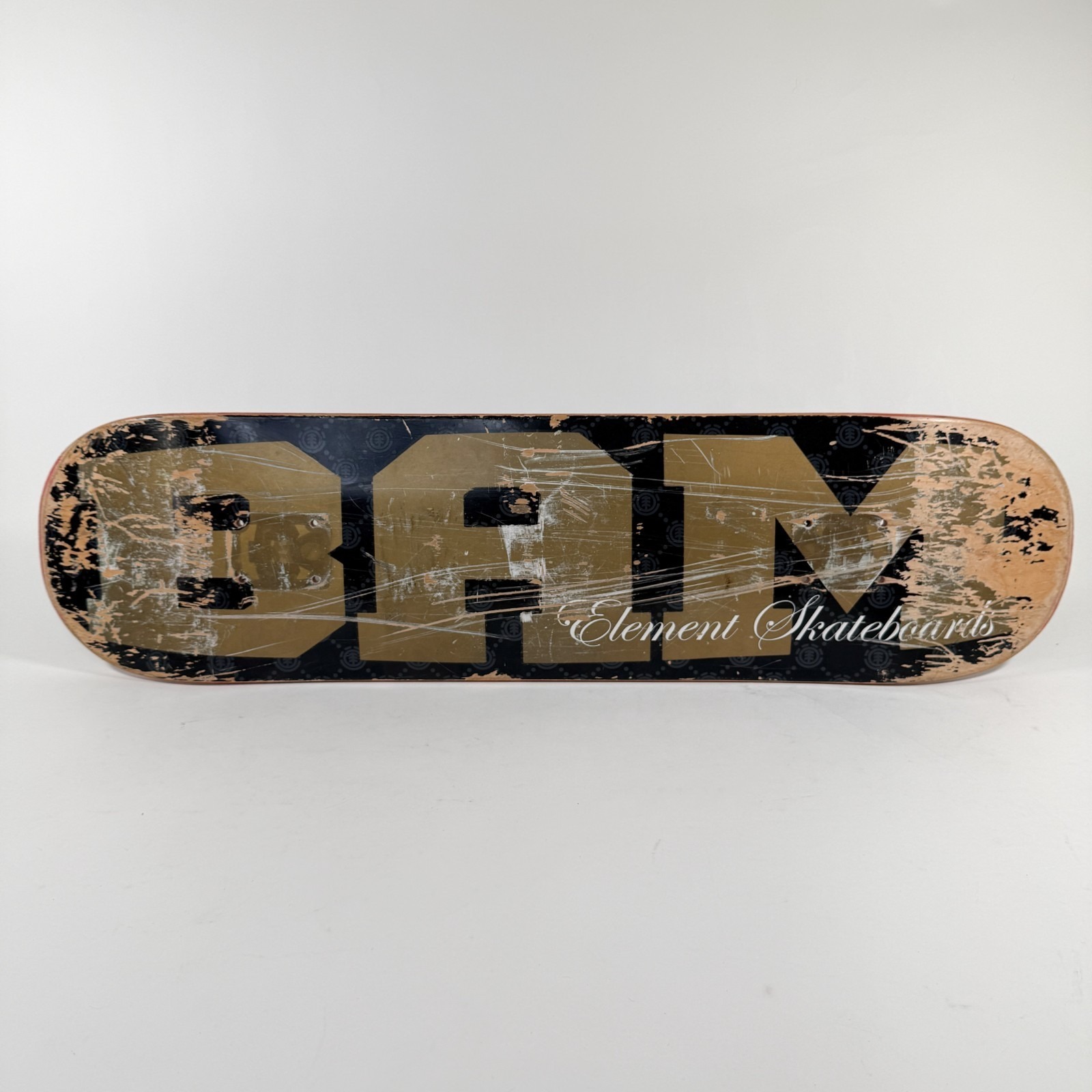 Vintage 2004 Bam Margera Element Skateboard Deck  BlackGold Y2k Viva La Bam